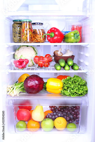 Refrigerator full of food