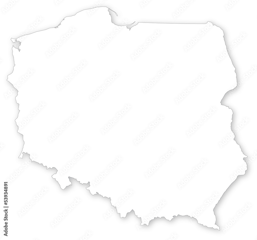 Obraz premium Simple vector map of Poland.
