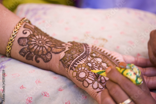 henna application, wedding, bride , Rajasthan, India