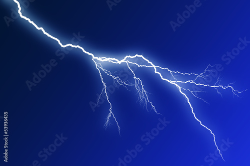 Blitz auf blauem Hintergrund photo