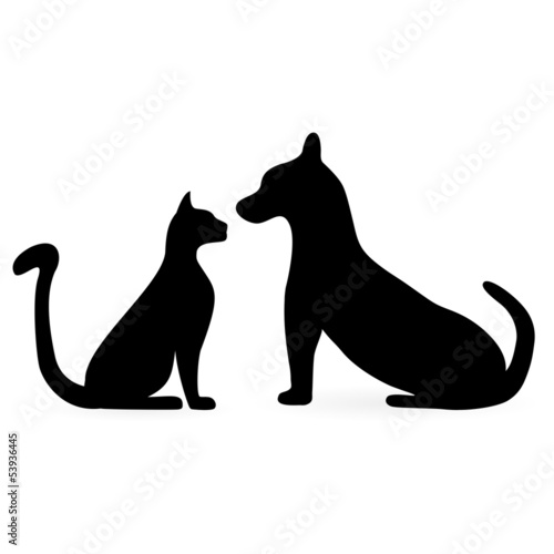 silhouettes of cats and dogs