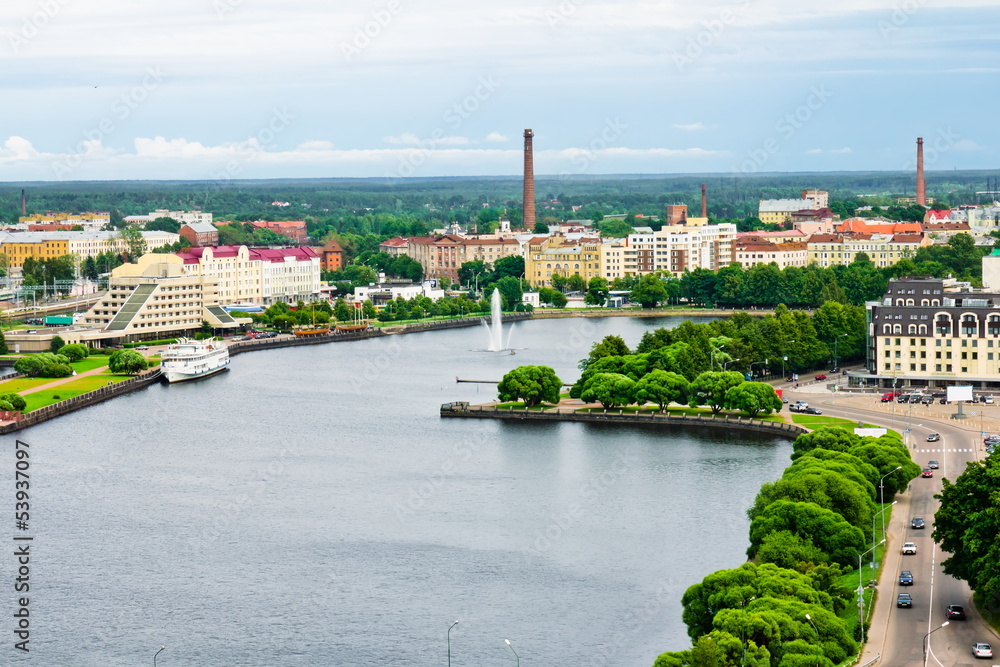 Obraz premium View of the historical center of Vyborg