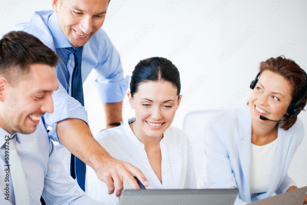 group of people working in call center group of people working in call center
