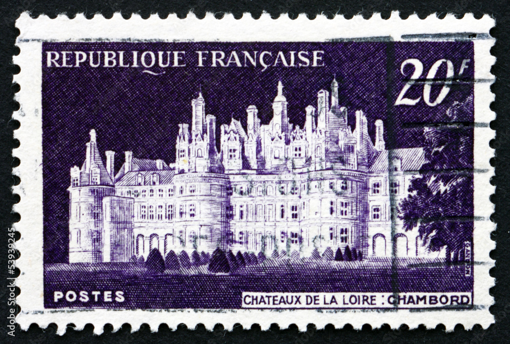 Postage stamp France 1952 Chateau de Chambord, Loir-et-Cher