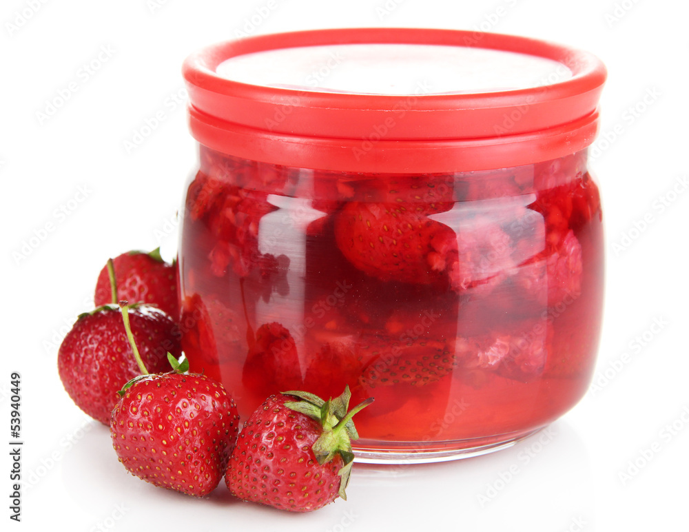 Home made berry jam isolated on white Home made berry jam isolated on white