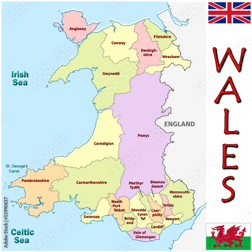 Wales Europe UK national emblem map symbol motto