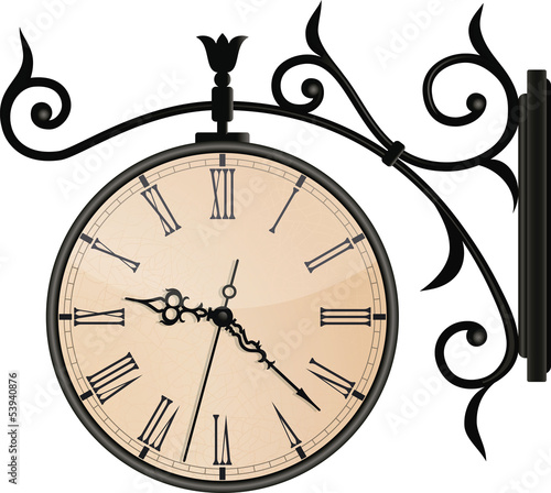 Vintage Street Clock. EPS10