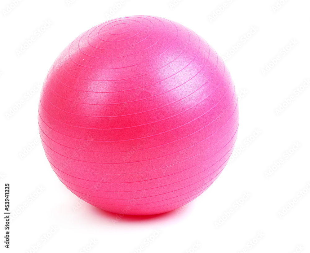 Pink ball for fitness isolated on white Pink ball for fitness isolated on white