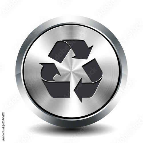 Round metallic button - recycling