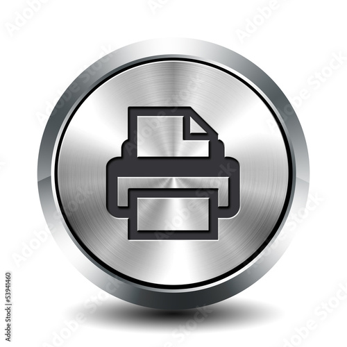 Round metallic button -  print