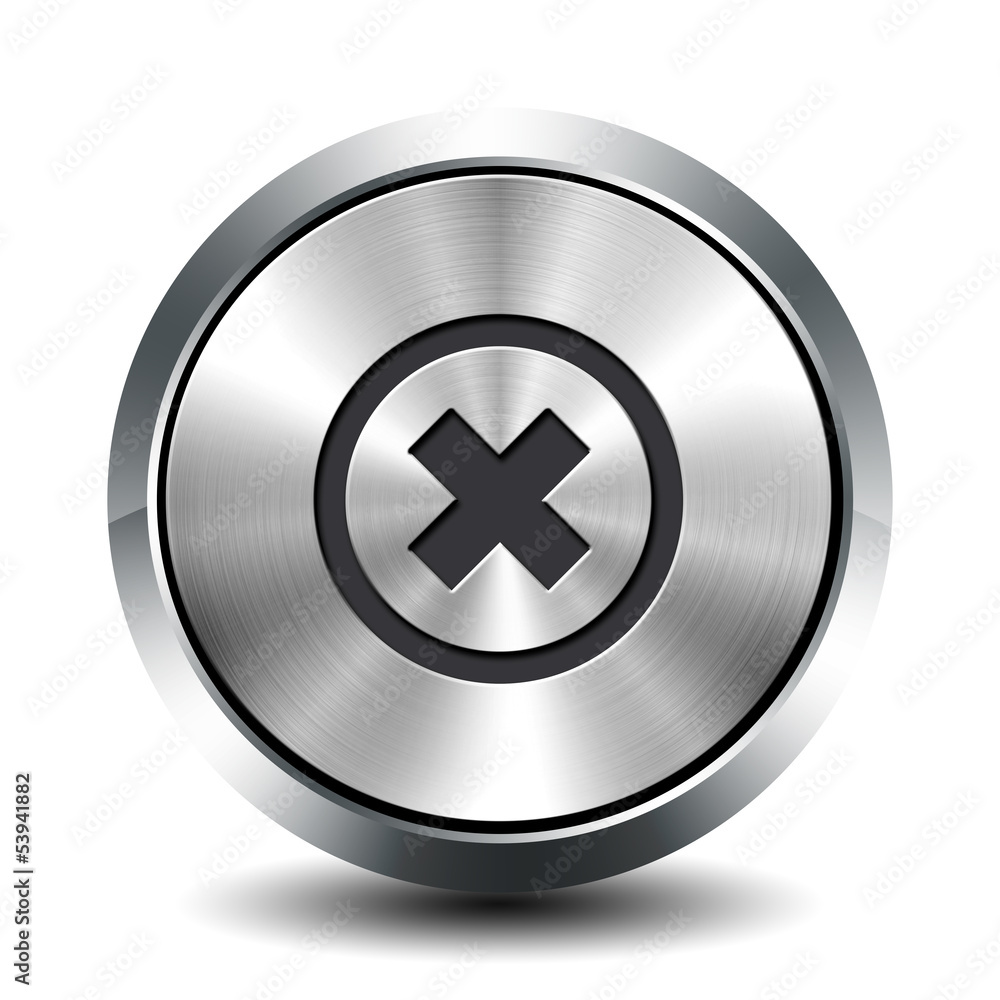 Obraz premium Round metallic button - close