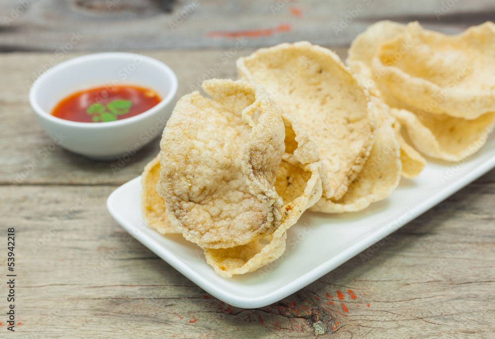 Fresh crunchy fish crackers. Fresh crunchy fish crackers.