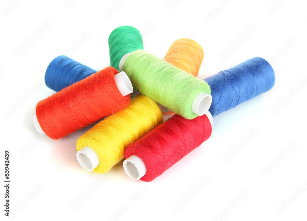 Colored threads isolated on white Colored threads isolated on white