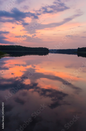 Wallpaper Mural Sunset at a lake in Aukstaitija National Park Torontodigital.ca