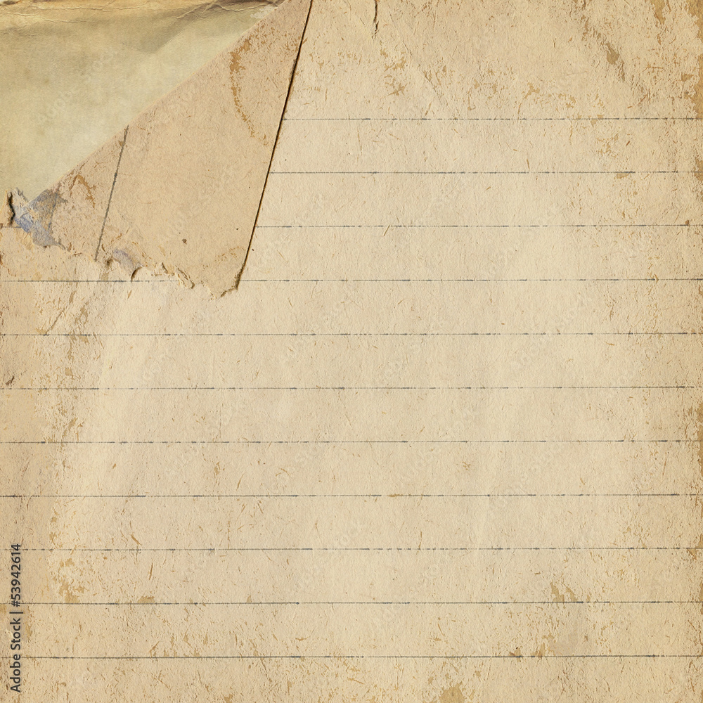 Old paper with bent corner, vintage background texture Stock Photo