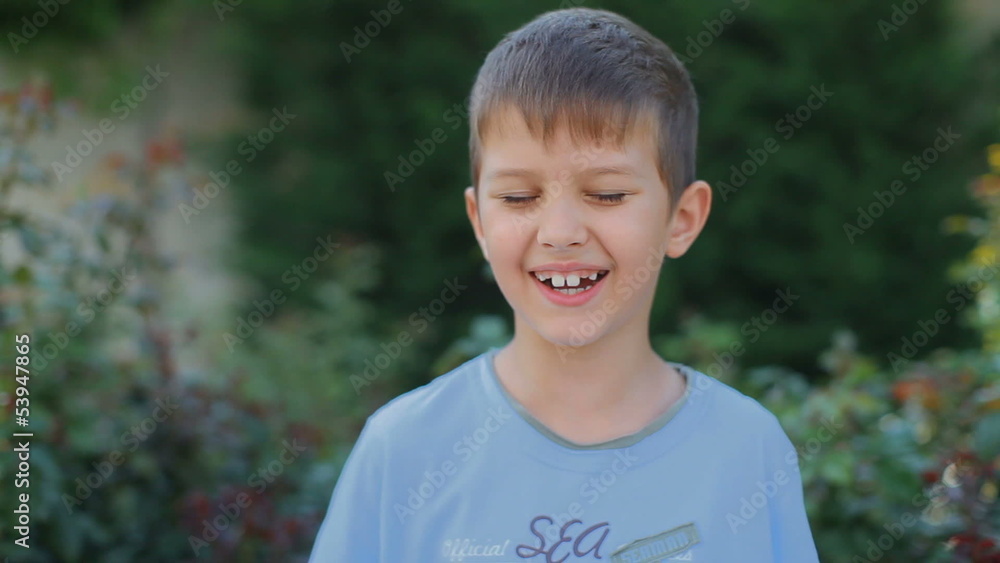 young, handsome boy laughing