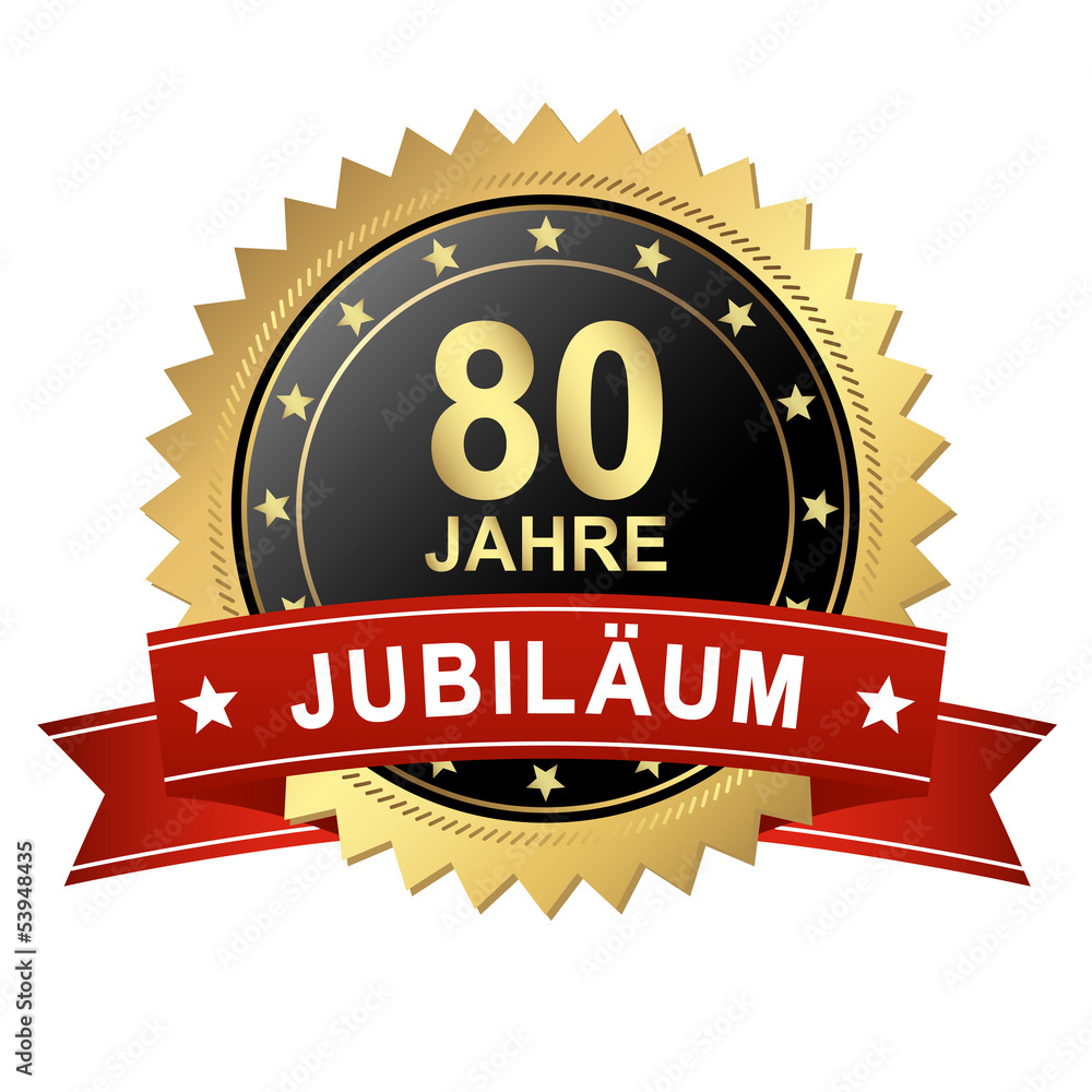 Button mit Banner - Jubiläum 80 Jahre Button mit Banner - Jubiläum 80 Jahre