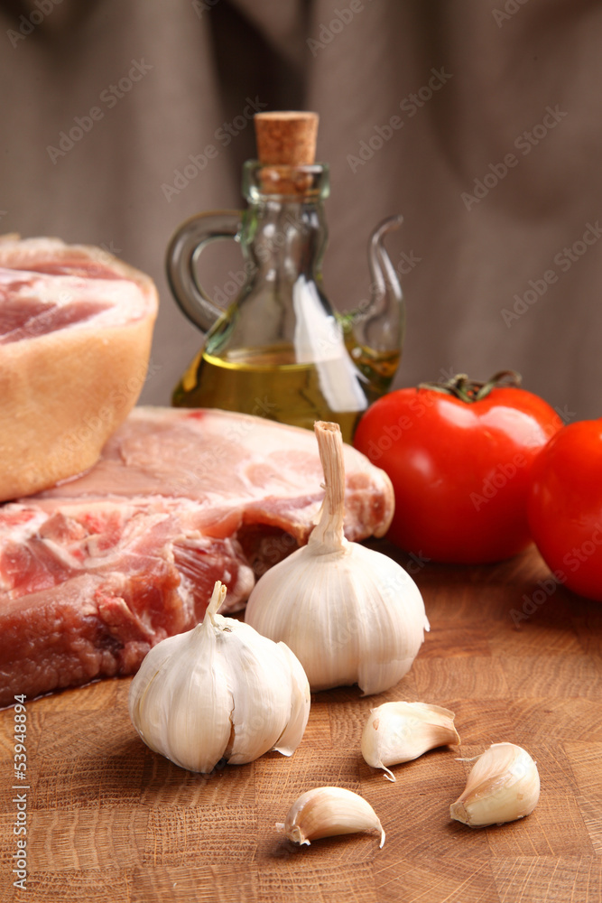 Meat on a chopping board Meat on a chopping board