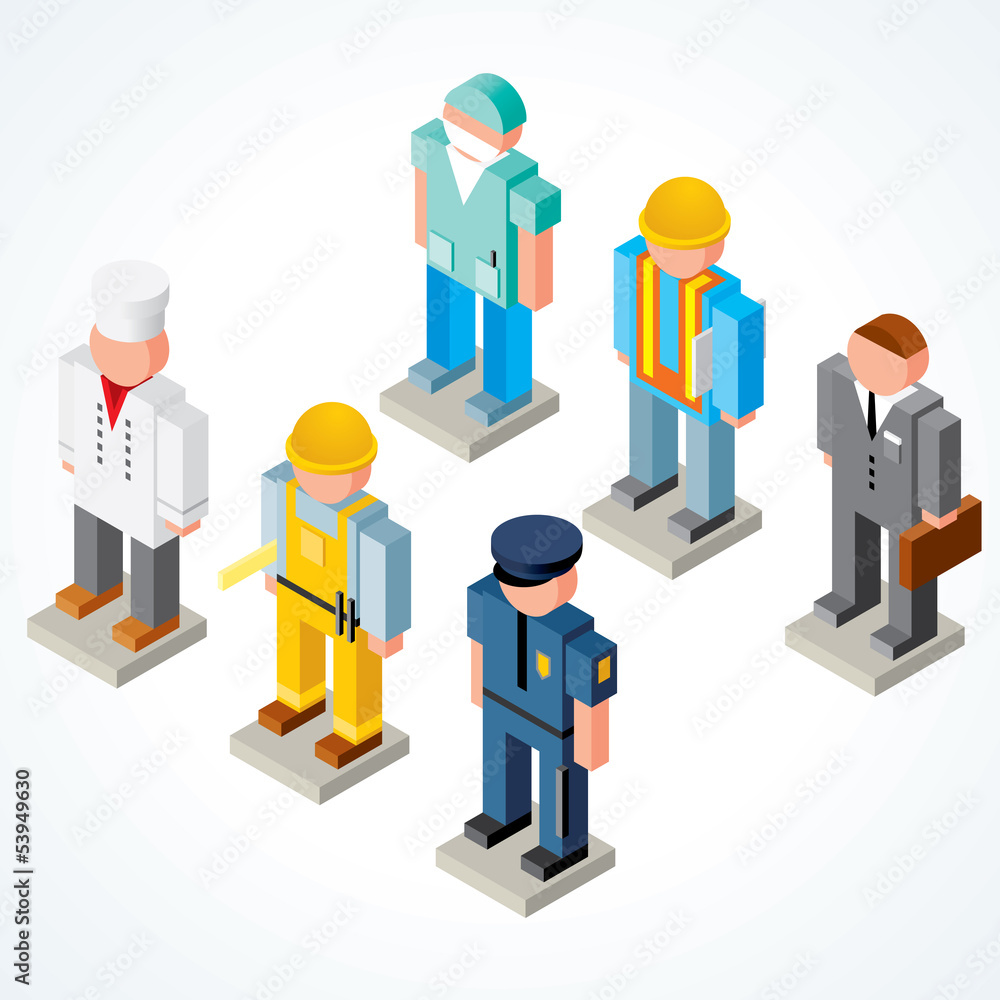 3D People Occupations Icons 3D People Occupations Icons