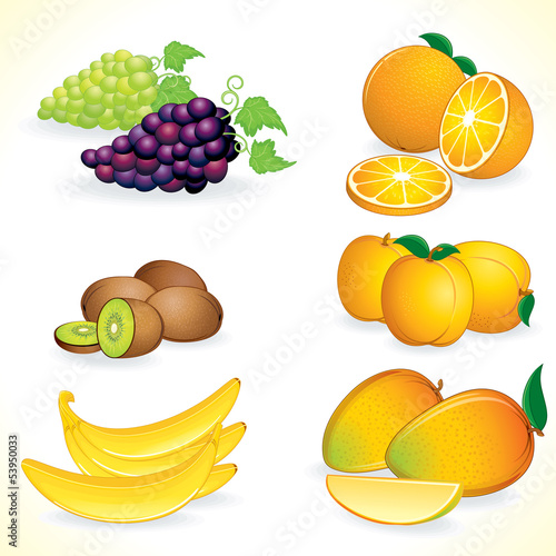 Fototapeta Naklejka Na Ścianę i Meble -  Ripe Juicy Tropical Fruits