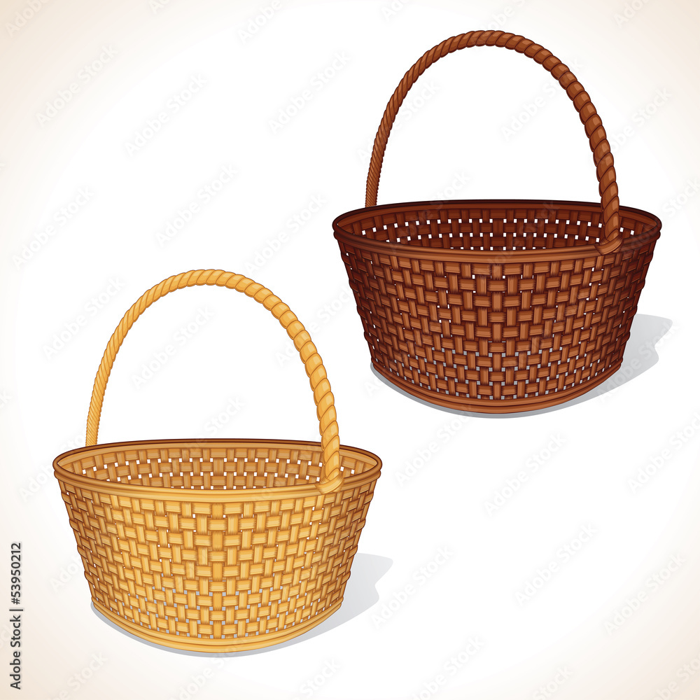 Isolated Woven Baskets