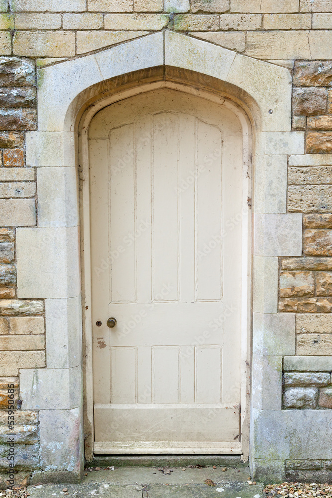 Old external door in a stone wall