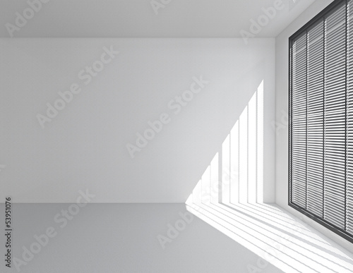 Wallpaper Mural the empty room with white walls. Window of blinds Torontodigital.ca