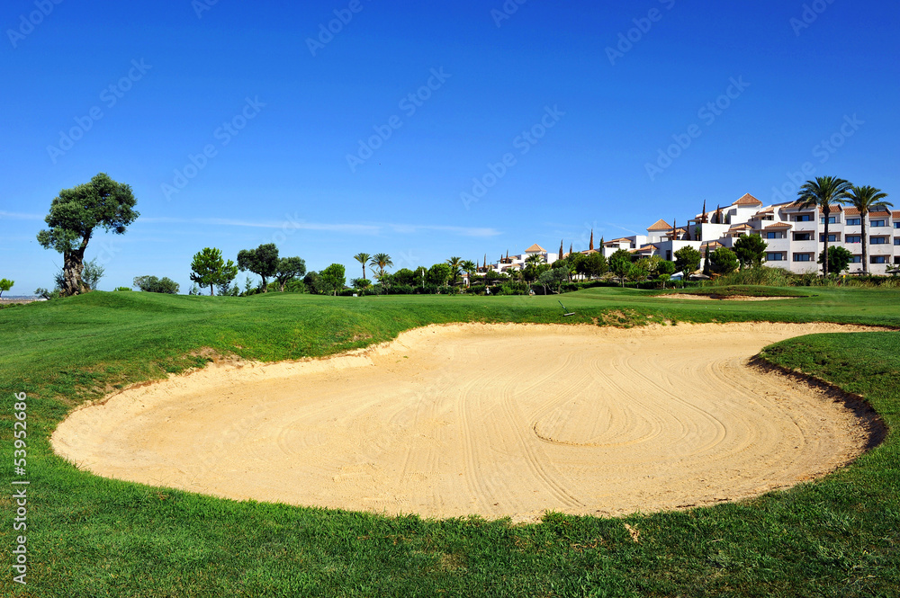 Sunny bunker on a golf course