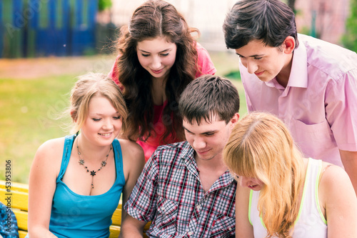 Group of happy smiling Teenage Students © len44ik