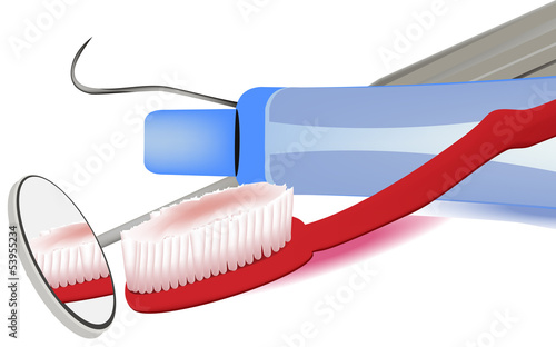 tubetto dentifricio e spazzolino