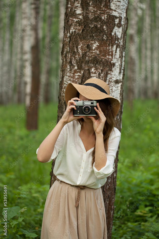 Young woman photographed someone Young woman photographed someone