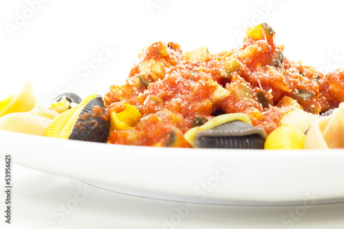 How about eating some italian noodles with tomato sauce? photo