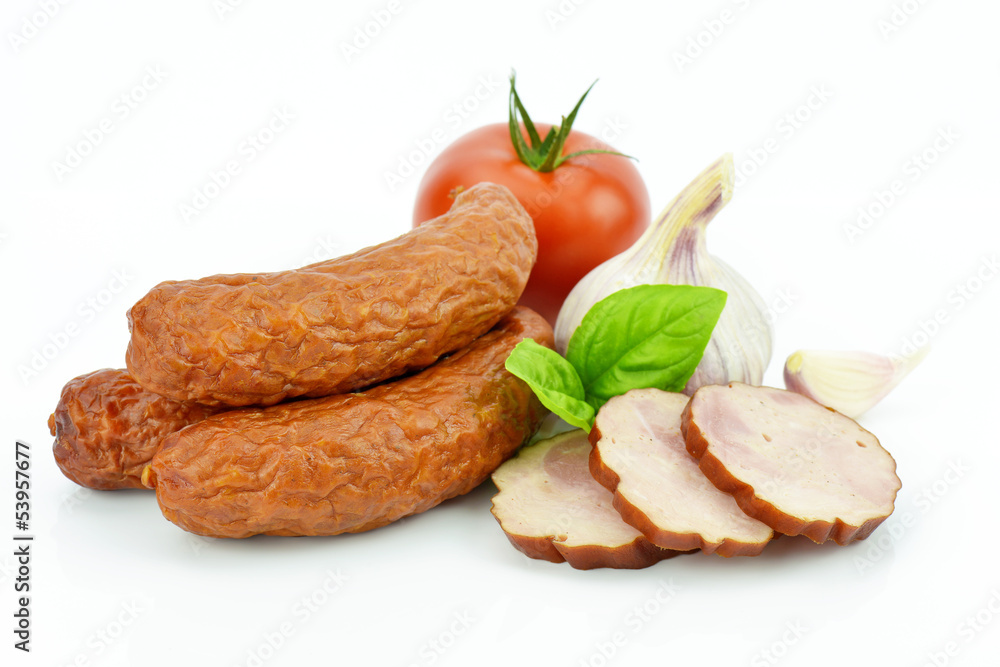 Kiełbasa z czosnkiemi i pomidorem Kiełbasa z czosnkiemi i pomidorem