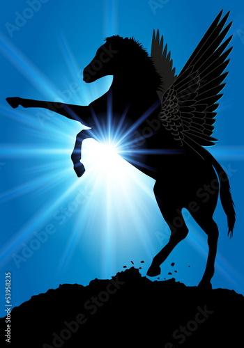 Pégase_Cheval_Soleil_Rayons