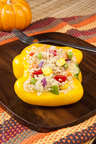 Thanksgiving Quinoa Stuffed Yellow Pepper