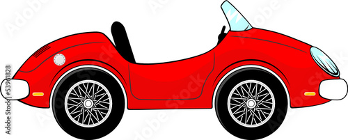funny red convertible car