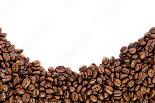 beans of coffee isolated on white background
