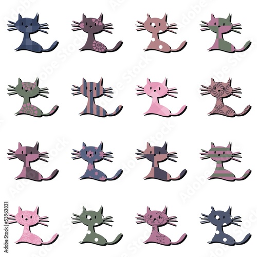 nice scrapbook cats on white