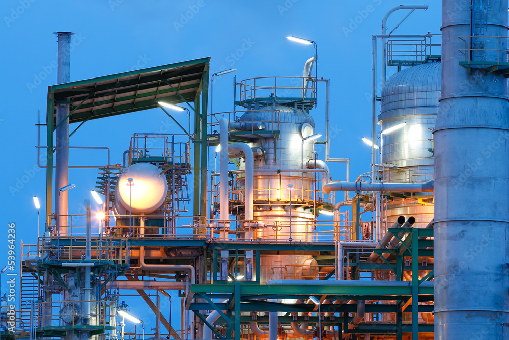Chemical plant with lighting Chemical plant with lighting