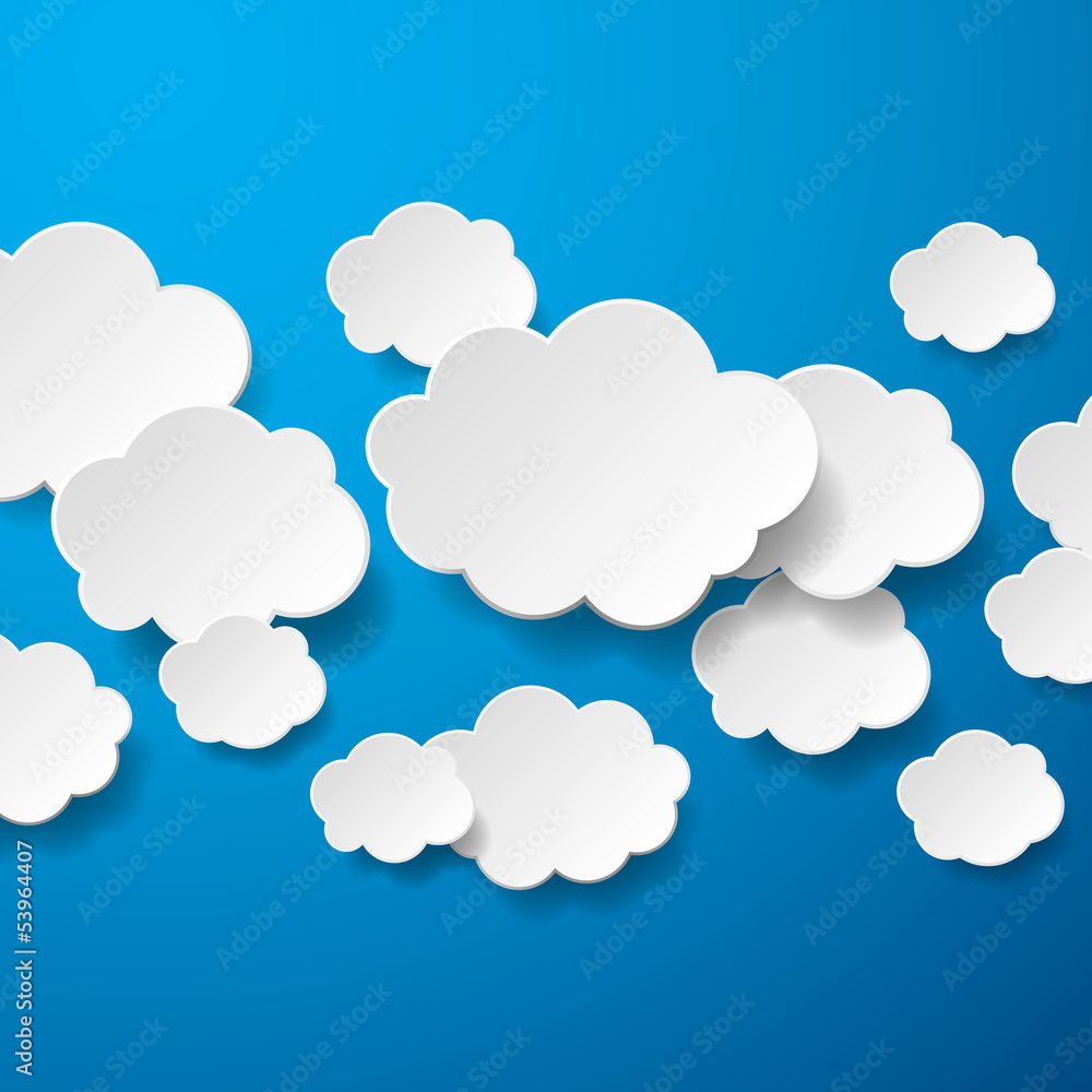 Floating Paper Clouds Background Floating Paper Clouds Background
