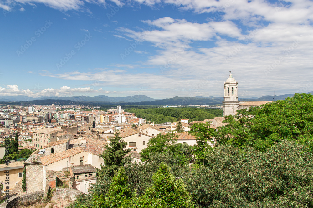 Veduta di Girona, Spagna