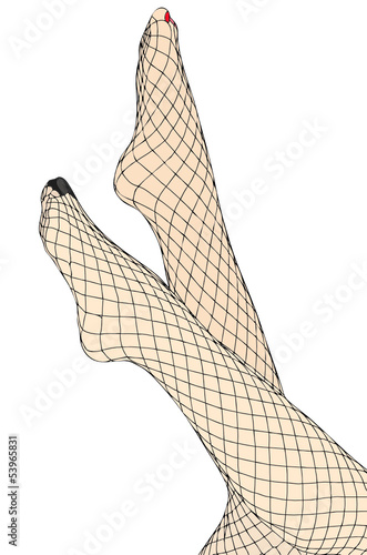 Piedi e calze a rete
