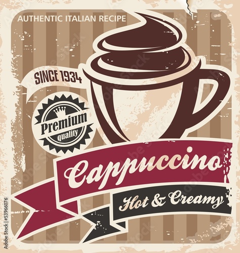 Vintage cappuccino poster