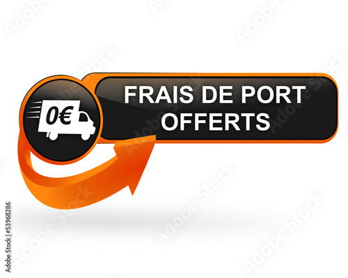 frais de port offerts sur bouton web design orange