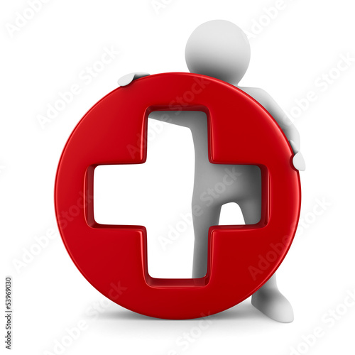 Symbol plus on white backgr...