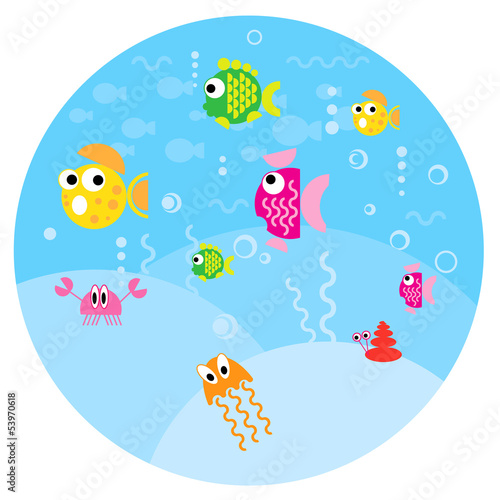 round small fun fishes