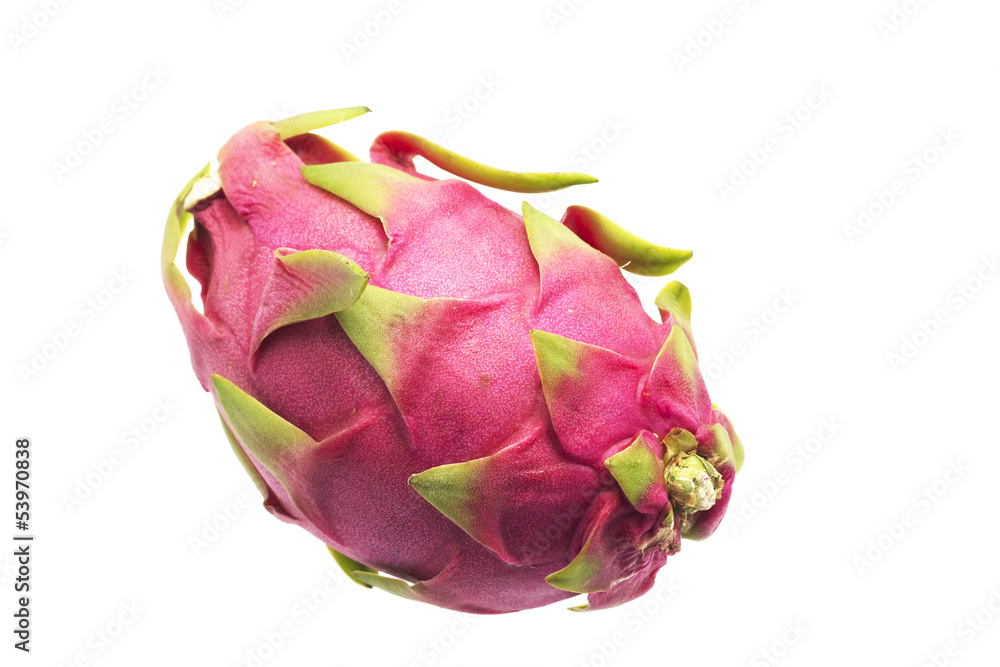 Close-up of dragon fruit isolated on white