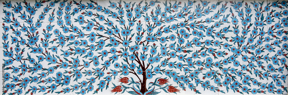Tree of mosaic tiles.
