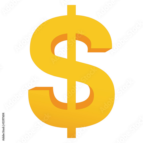 gold dollar vector isolated