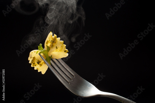 Wallpaper Mural fork with farfalle pasta and ruccola Torontodigital.ca